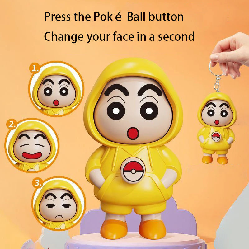 Shin-chain Face Rotating Keychain